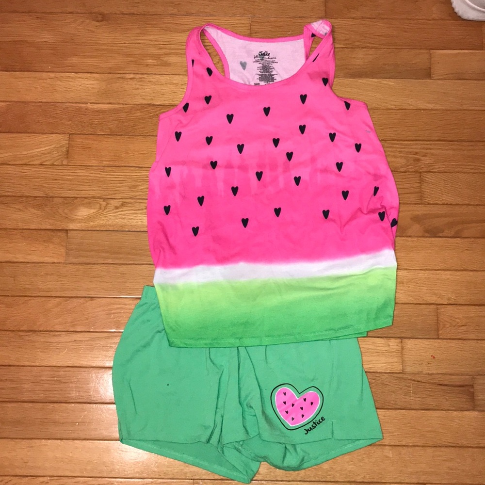 Justice watermelon pajama set!!